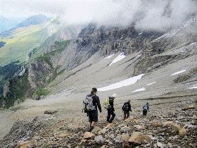 Hikers on high adventure activities