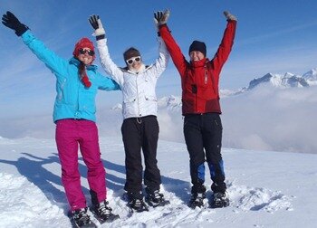 Winter Volunteers at Our Chalet - show shoe hike